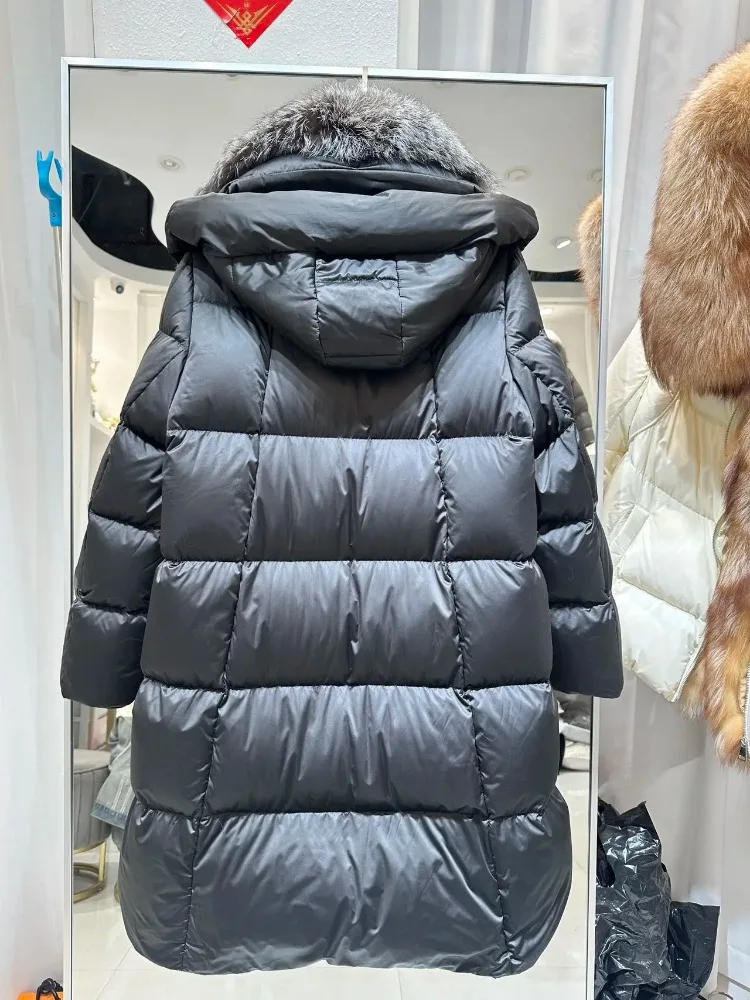 Jaquetas de pele de realidade mulheres jaqueta de pato com casaco de pele com capuz jaqueta de pele real casacos de pele de inverno manteau femme 2026