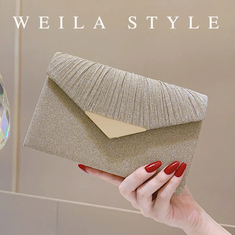 

Блестящие вечерние сумки-клатчи, свадебный кошелек для женщин, коктейльная сумка-конверт из розового золота