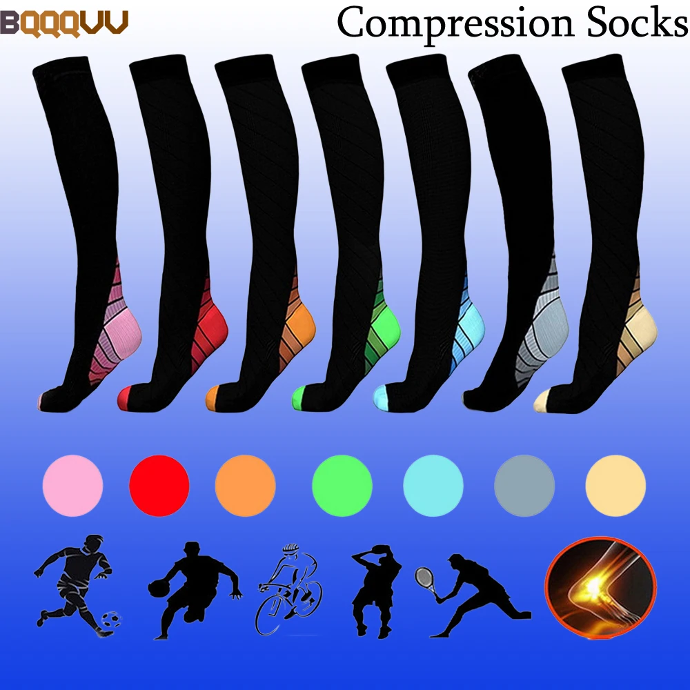 Compression Socks for Men Women,Running Socks for Football, Anti Fatigue, Pain Relief Fit for Sport, Cycling Socks,20-30mm,1Pair