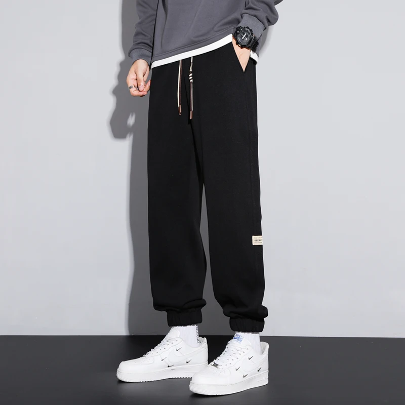 

Men's Fce Lined Loose Wide Leg Pants Casual Long Trousers All Season Versatile Cuffed Sports Sweatpants Youth Active Sle