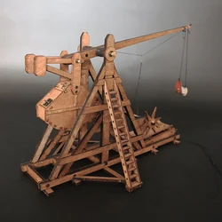 1:48 Counterweight Trebuchet Catapult DIY Ancient Chariot Model Siege Car Wooden 3D Puzzle Need Assembly