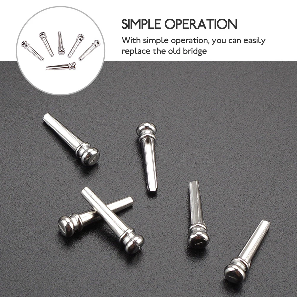 

6pcs String High Quality Metal Guitar End Pegs Acoustic Guitar Supplies Durable Replacement Bridge Pegs Non Rust