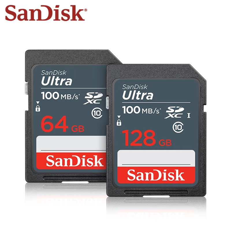 Карта памяти SanDisk Ultra SD C10 SDXC / SDHC 16 ГБ 32 ГБ 64 Гб 128 ГБ 256 ГБ высокоскоростная 100 Мб/с флэш-карта памяти для цифровой камеры