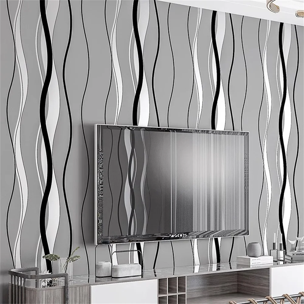 3D geometry wall paper Black Swivel Curves Circles Neutral geometric wallpaper 3d wall paper roll pvc wallpaper for living room