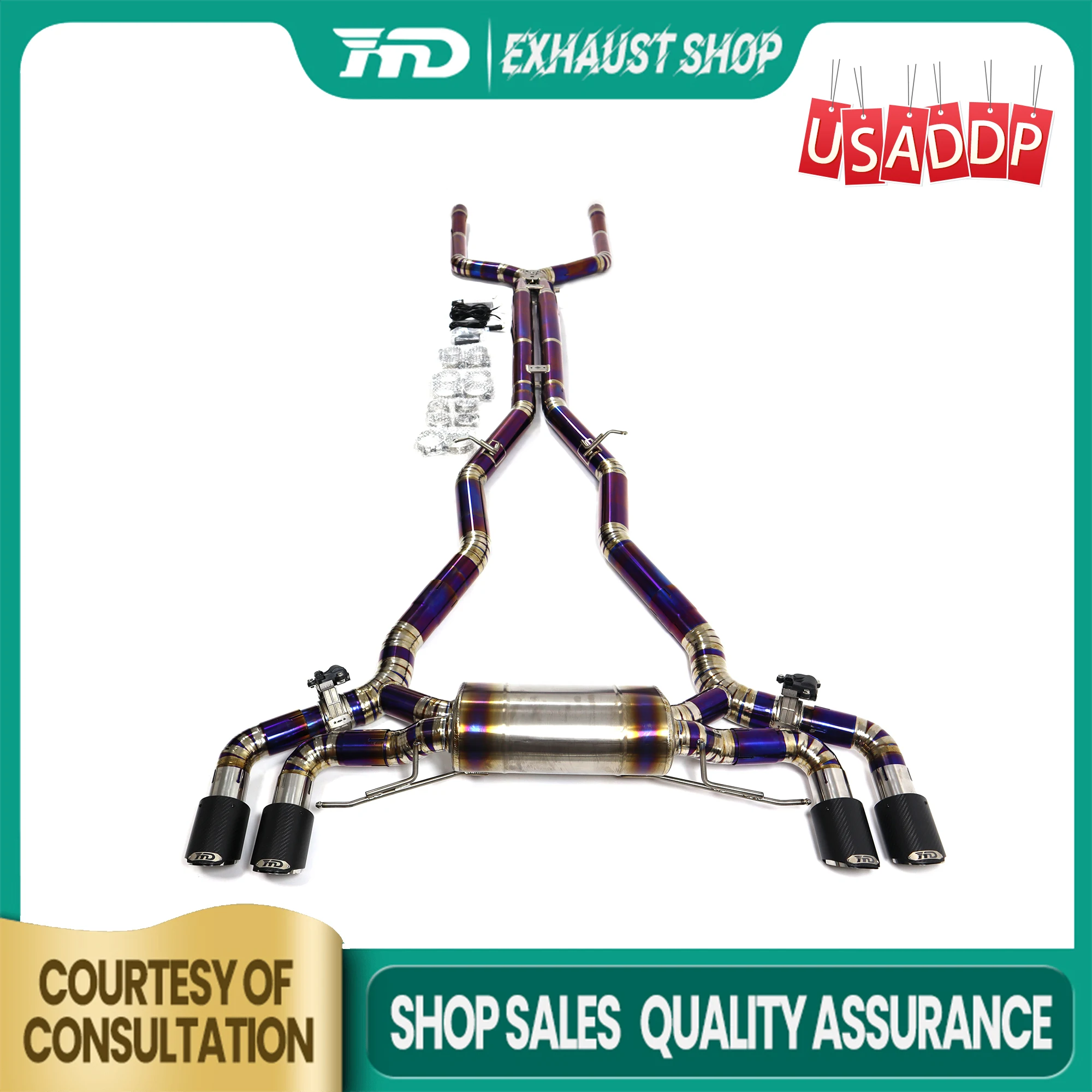 

High Quality Catback For BMW M5 F90 4.4T Ti Exhaust System Electronic Valve Muffler Tips Non-destructive HMD