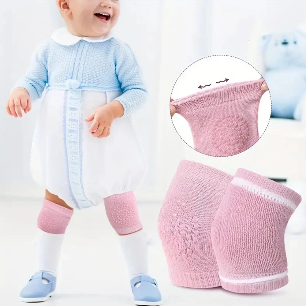 1Pairs Baby Knee Pads Toddler Crawling Anti-Slip Solid Infant Boys Girls Elbow Cushion Pad Safety Protector Toddler Leg Warmer