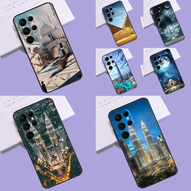 Pyramids Taj Mahal Dubai Funda For Samsung Galaxy S21 S22 S23 Plus Note 20 Ultra S8 S9 S10 Note 10 S20 FE Phone Case