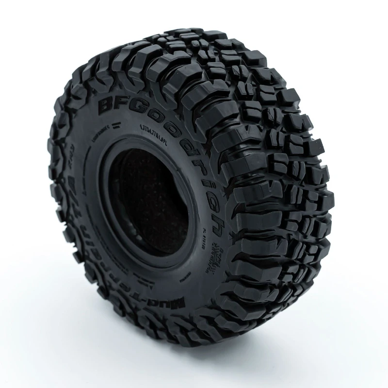 BFGoodrich 1.9-inch crawler tires, 117mm diameter, suitable for TRX4/TRX6/SCX10 and Baja 1000 models.  (Tire accessories)