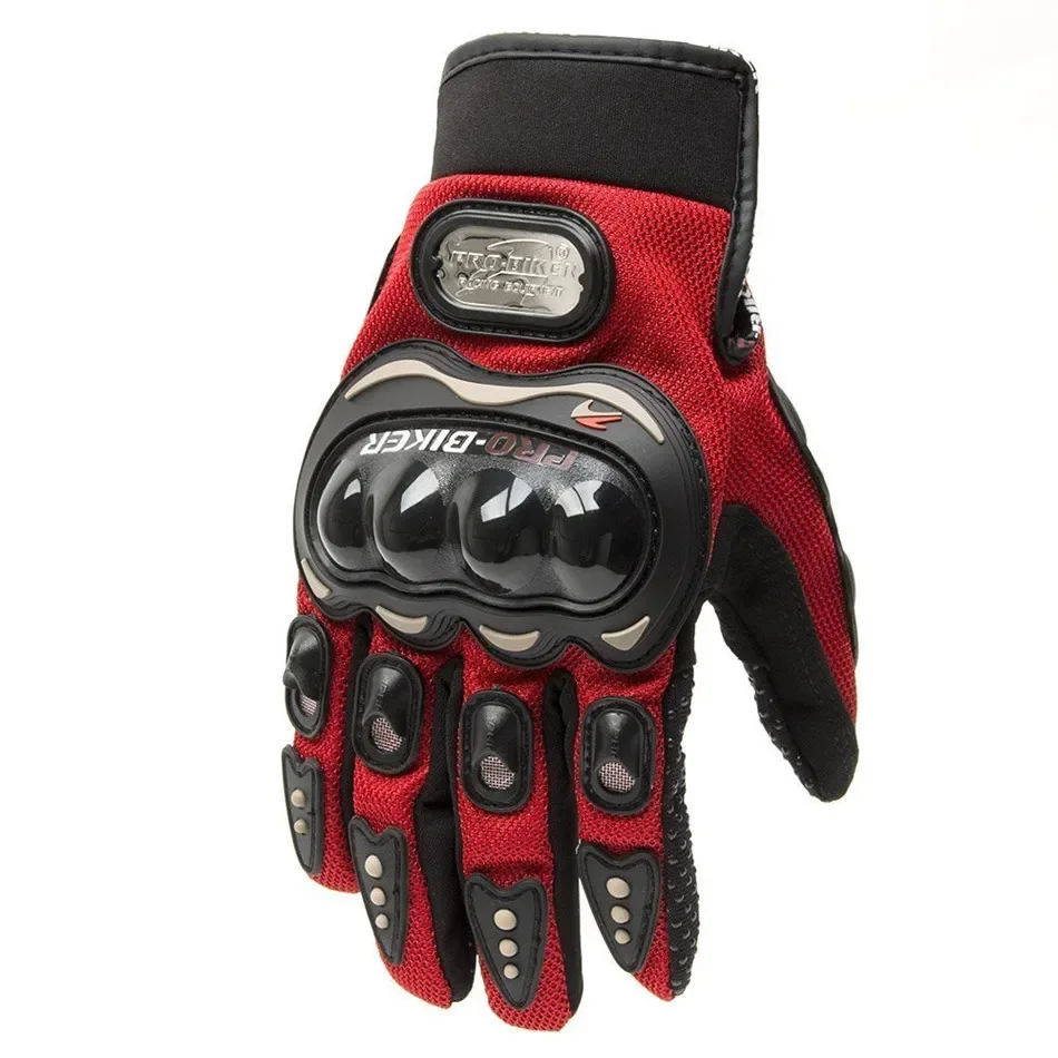 Hot Sale!! Summer Winter Full Finger Motorcycle Gants Luvas Motocross Leather Motorbike Guantes Moto Racing Gloves Red Black