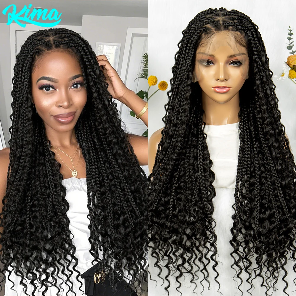 

Плетеные парики для чернокожих женщин, дреды, коробка с косами, парик с детскими волосами, полный парик шнурка, синтетический парик фронта шнурка, доставка из США