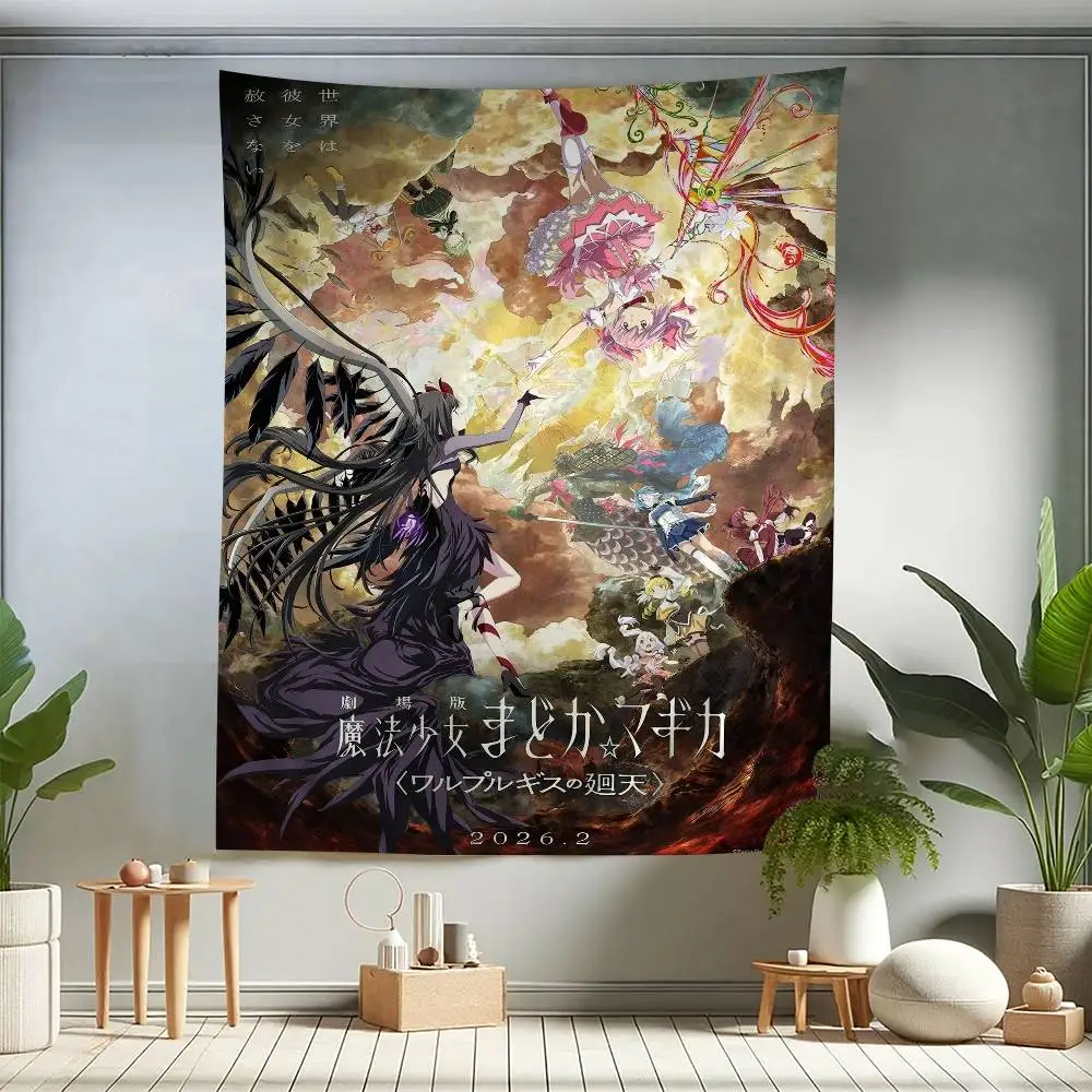 Classic Anime Puella Magi Madoka Magica Hanging Bohemian Tapestry Buddha Wall Decoration Witchcraft Hippie Cheap Wall Hanging