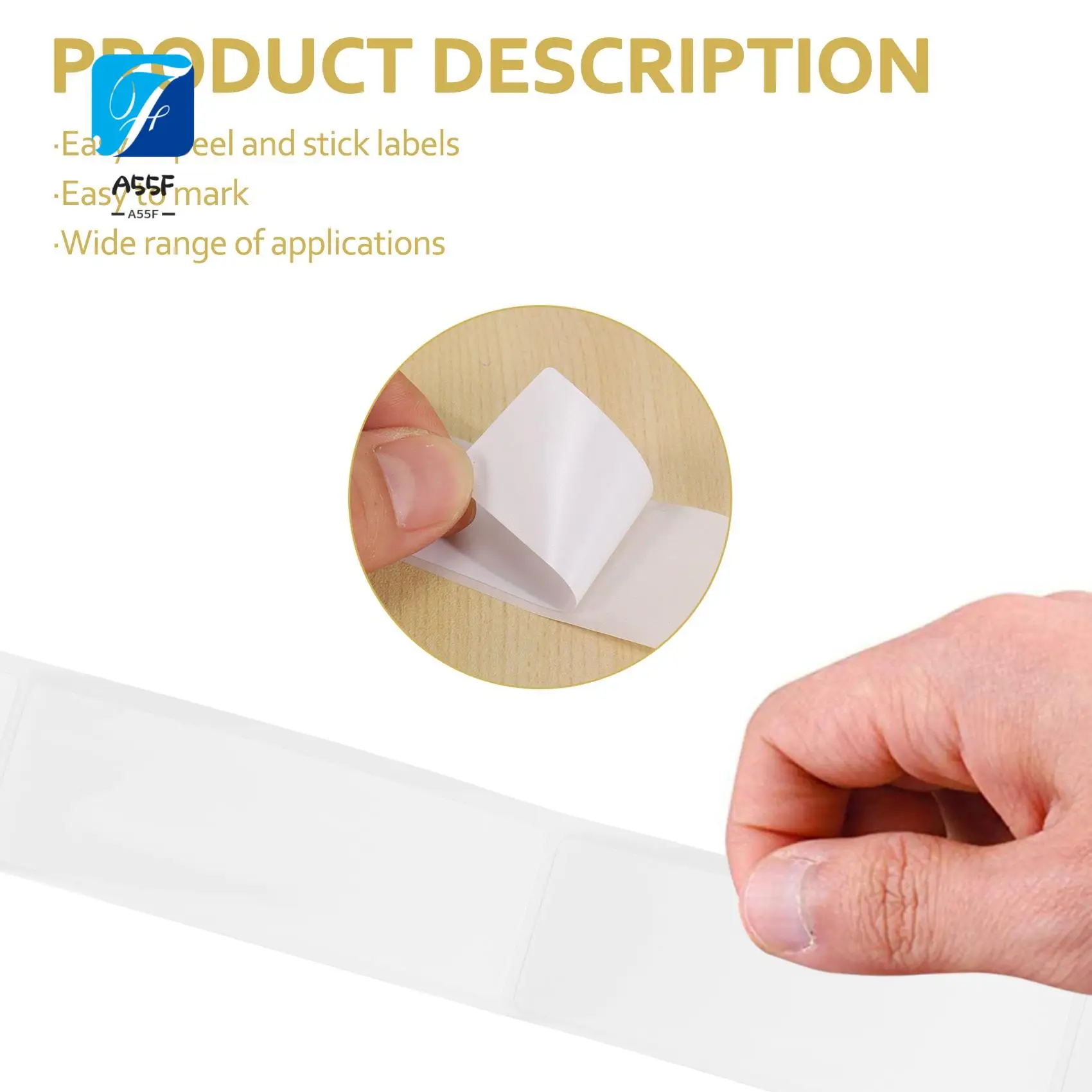 A55F-Removable Freezer Labels 1 X 3 Inch Food Storage Stickers Refrigerator Freezer Paper Labels (Blank White)