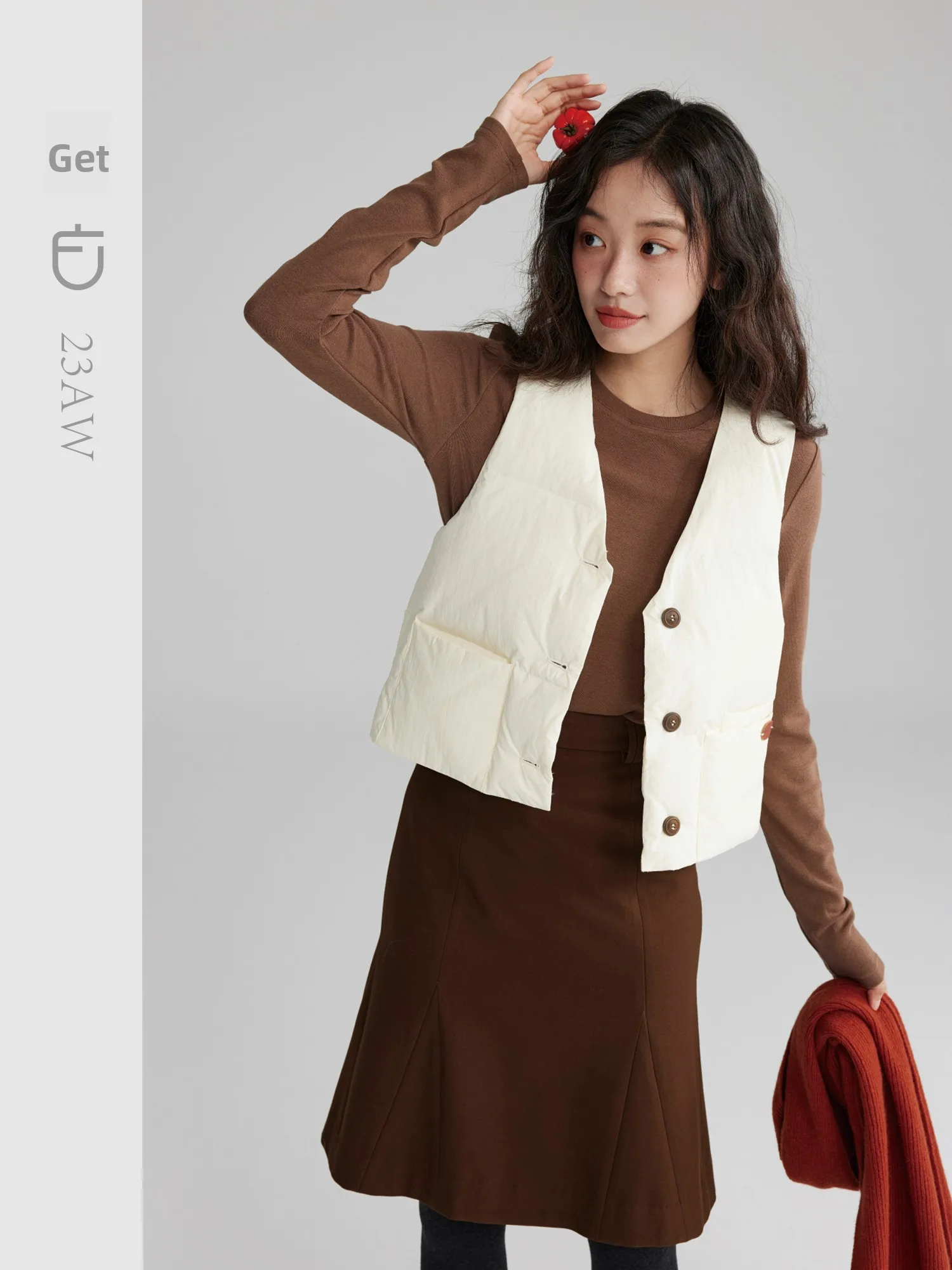 

Теплая внутренняя подкладка Sle 90, белый гусиный пух, однотонный жилет Leibai Commuter V-ne, с одной кнопкой, нейлоновое волокно, дизайн