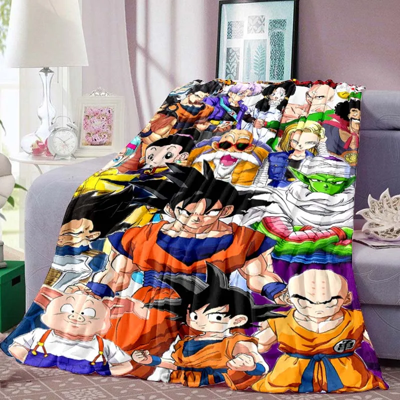 Dragon Ball Print Blanket Warm  Comfortable Flannel Blanket for Bedrooms, Sofas, Beds, Chairs, Picnics, Travel -LXR20