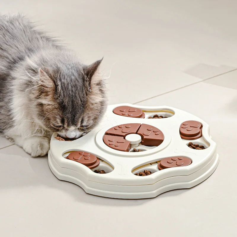 

Cream Dog Puzzle Slow Bowl Improve Pet IQ Interactive Feeder Non-Slip Anti-choking Dogs Training Game Pets Dog Accessories