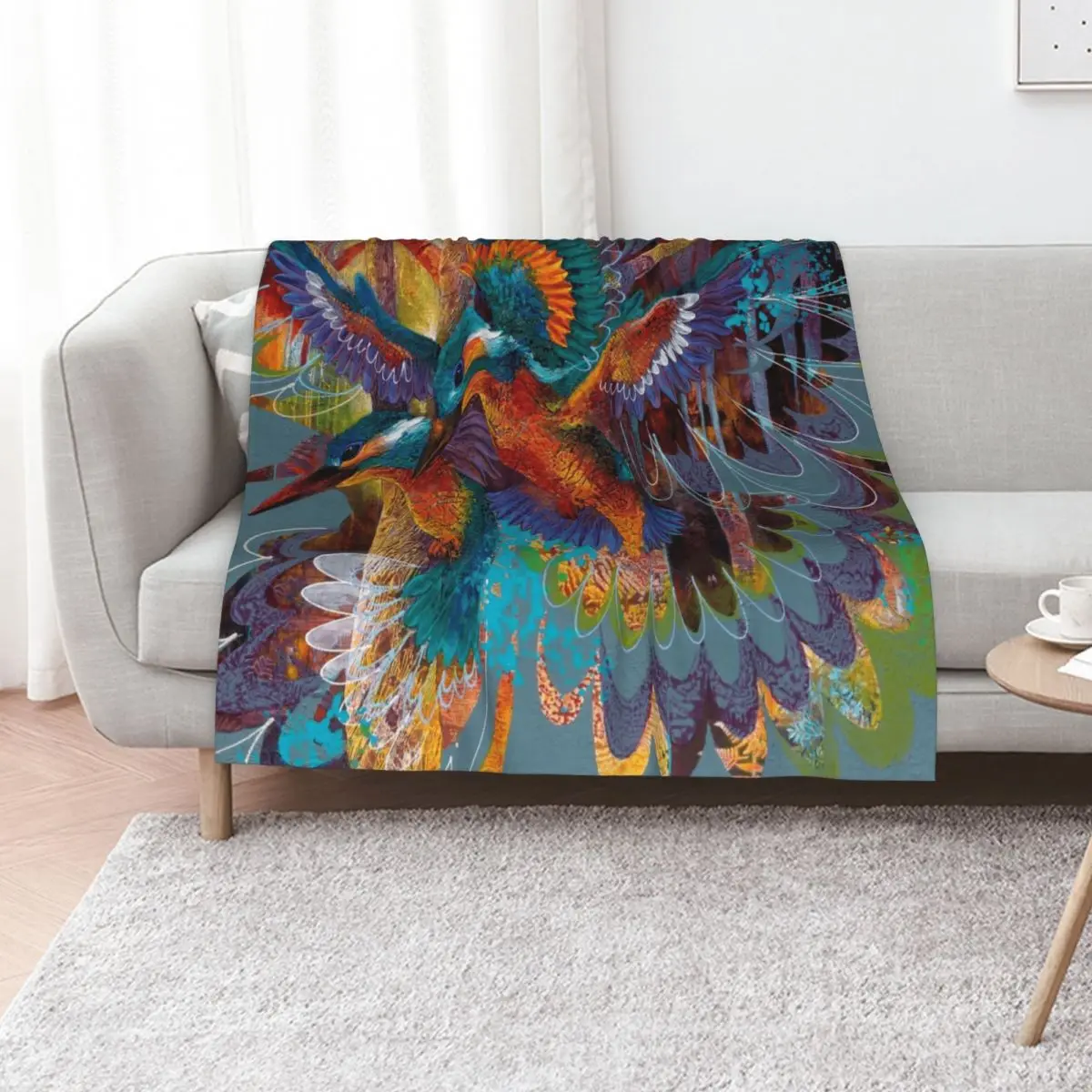 Forest Kingfishers Throw Blanket warm for winter Flannels Decorative Sofa Cute Plaid warm winter manga Blankets