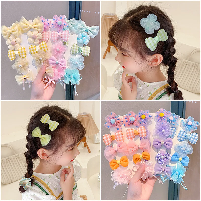 Children\'s Hairpin Princess Little Girl Sweet Mesh Broken Clip Cute Baby Does Not Hurt Hair Headdress Suit