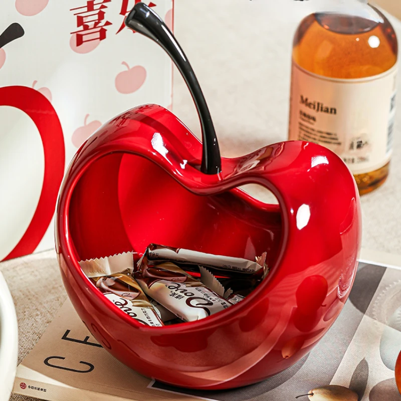 

Креативный трехмерный керамический поднос для хранения в форме яблока, настольное украшение, современная изящная тарелка для фруктов в форме яблока, декор для фруктовницы