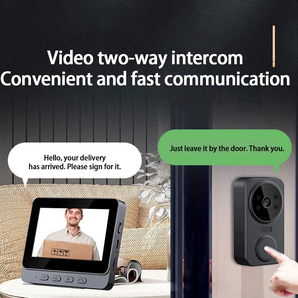 ABS Home Security Door Bell Camera Wireless System Door Bells With Camera Wireless Intercom