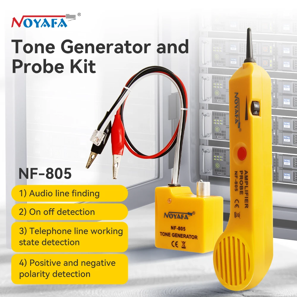 Noyafa NF-805 Tone Generator Handheld Telephone Cable Tracker Phone Wire Detector RJ11 Line Cord Tester Tool Kit Tone Tracer