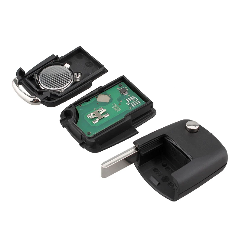434MHz Uncut Flip Folding Remote Car Key Fob with ID48 Chip 1J0 959 753 AG Fit for VW Beetle Bora Golf Polo Transporter T5