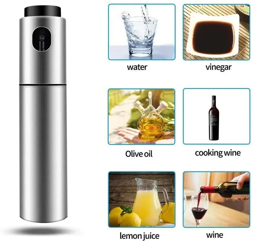 100ML BBQ Baking Olive Oil Spray Bottle 304 Stainless Steel Spray Bottle Vinegar Spray Bottles Sprayer Seasoning Bottle Kitche