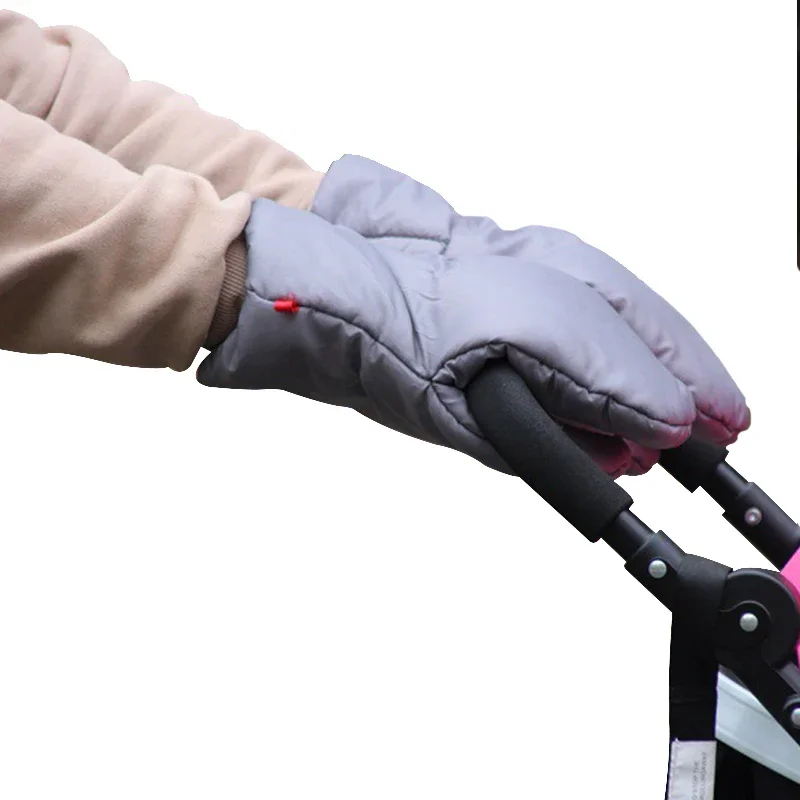 طفل عربة قفازات مقاوم للماء الشتاء الدافئ التجمد القفازات غطاء اليد عربات التي تجرها الدواب عربة إفشل قفاز عربة اكسسوارات 2 قطع #4