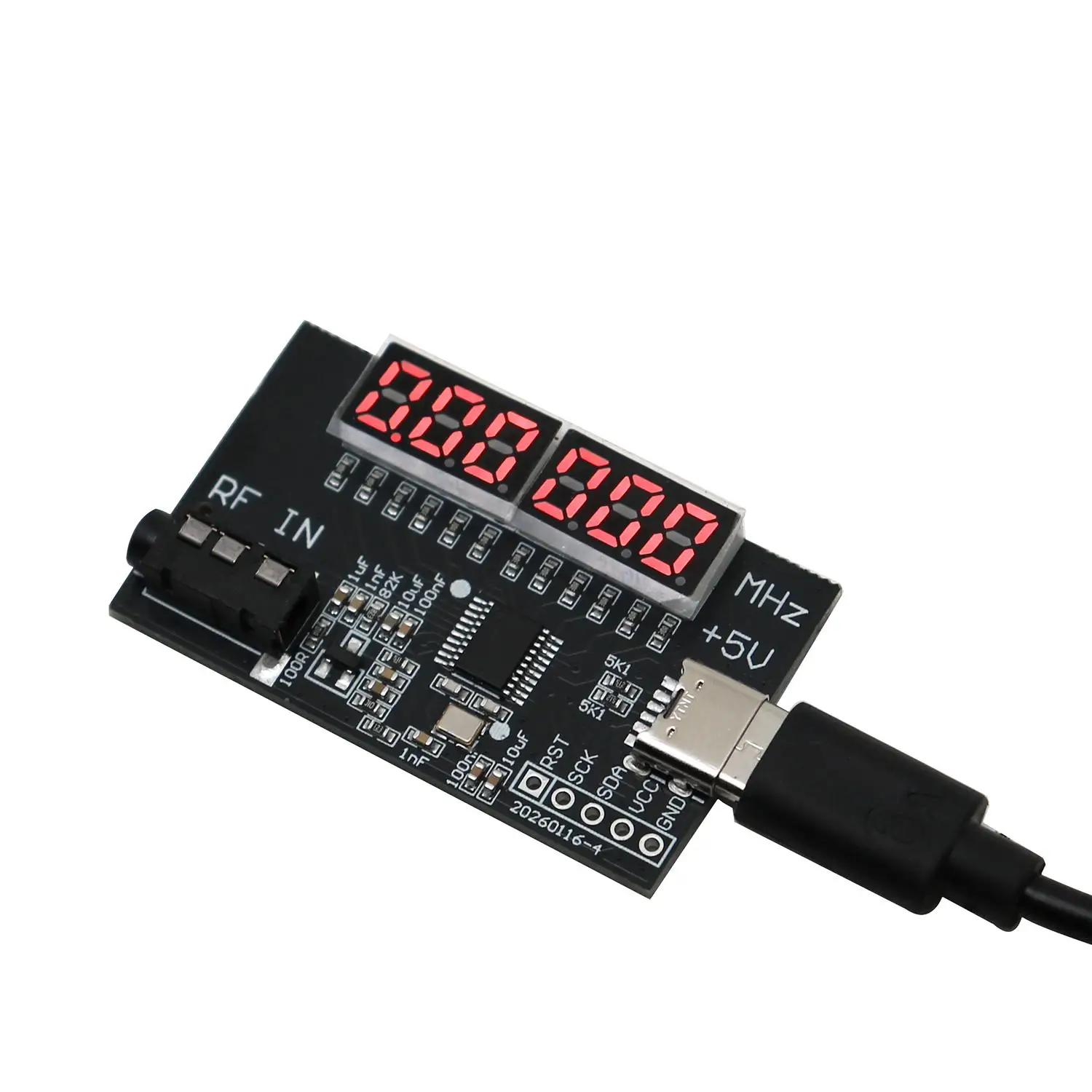1KHZ-300MHz RF Frequency Counter ‌6-Digit LED Frequency Meter For Ham Radio Amateur RF Signal Testing Oscillator Walkie-talkie