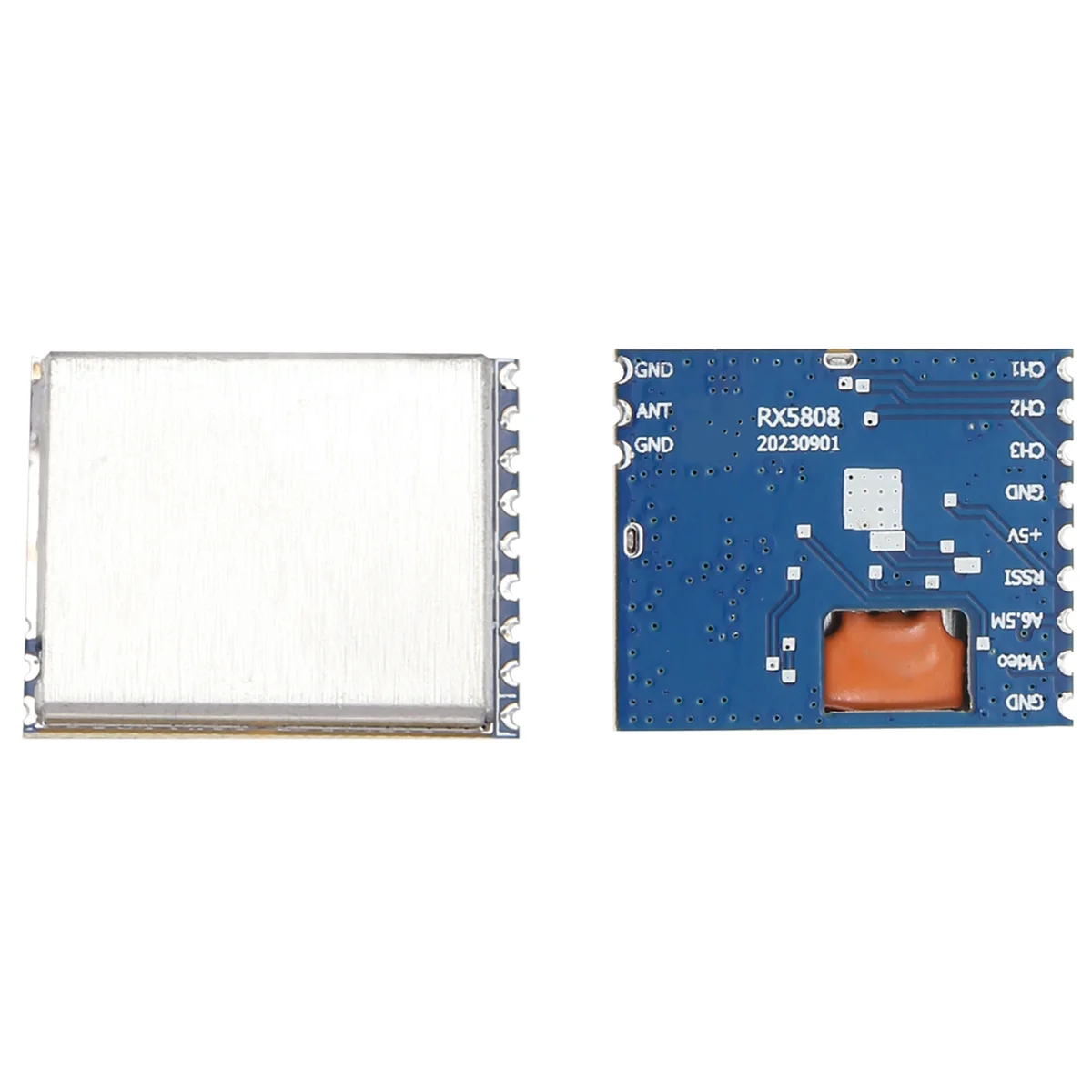 ABZV-2Pcs RX5808 Wireless Audio Video Receiver Module RX5808 Frequency Phase Lock Analog AV Signal Output 48CH SPI Mode