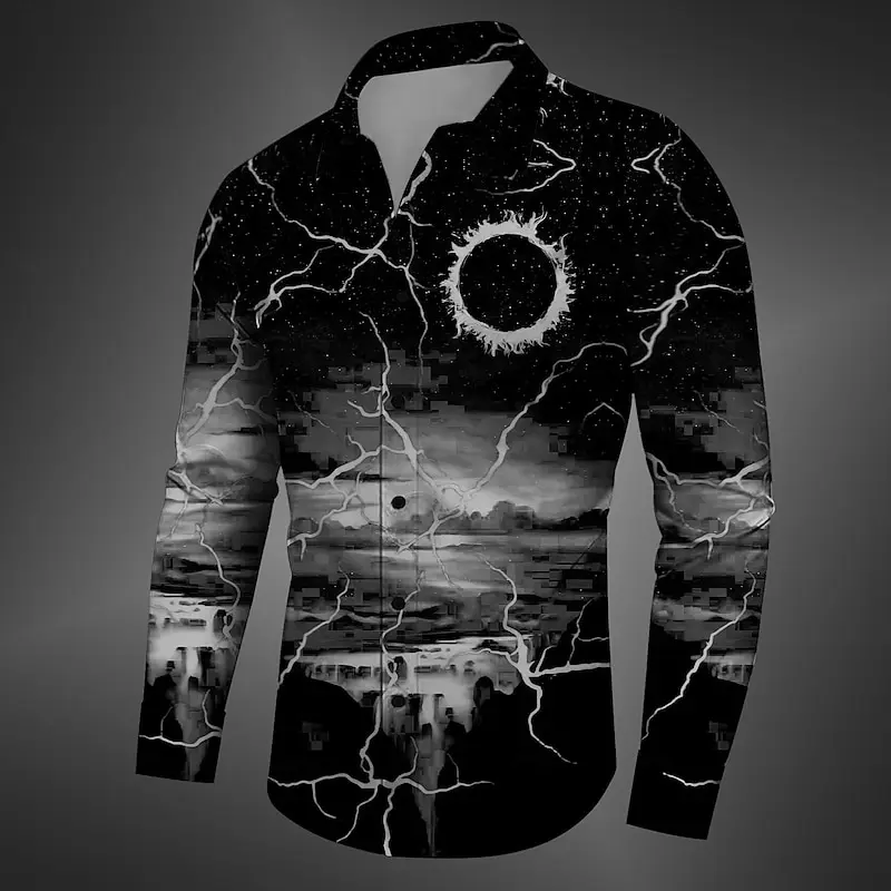 

Fashion men's Tops Casual Gradient Series Red Blue Gray Fashion Casual Outdoor Street Big Size Tops T-shirt Button Shirt