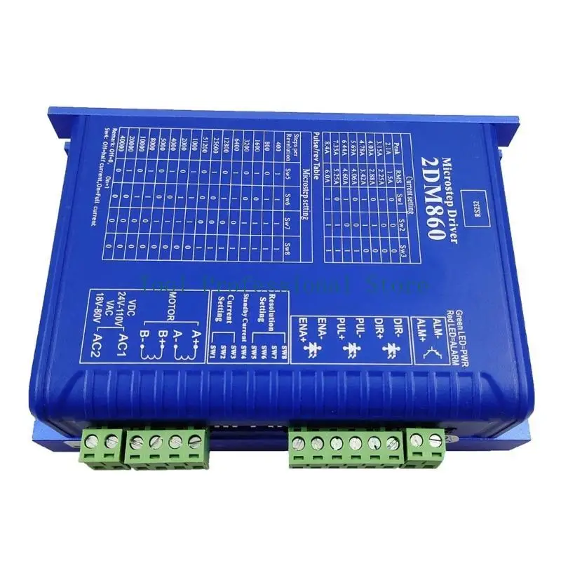 57QF 2DM860 Stepper Motor Controller Digital Microstep Driver Motor Control System 2 Phase Digital Stepper Motor Driver