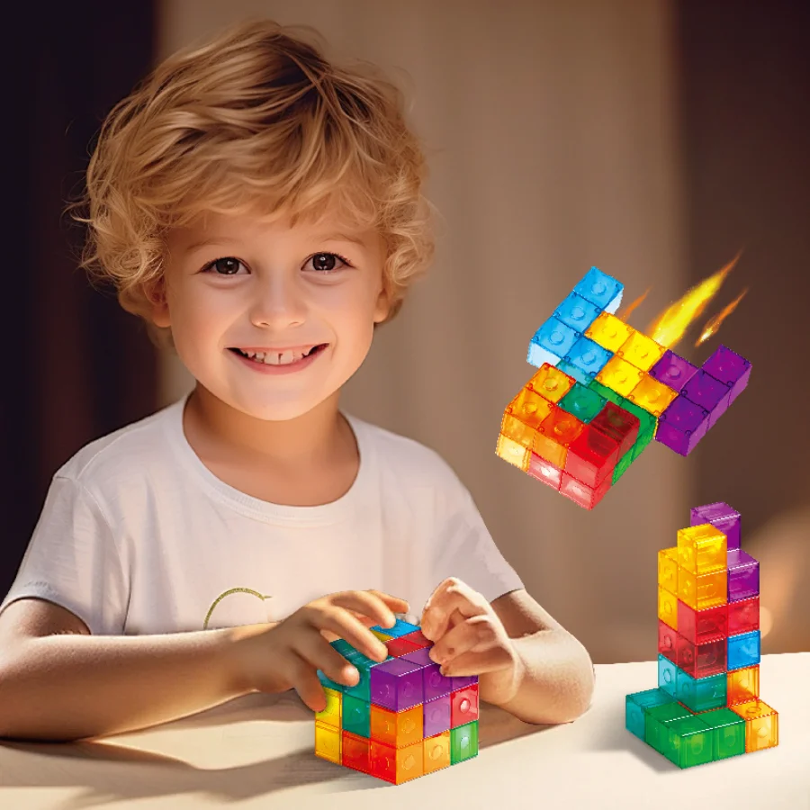 

Обучающие 3D магнитные строительные блоки, набор кубиков для детей - игрушка в сборе на Рождество и Хэллоуин в подарок