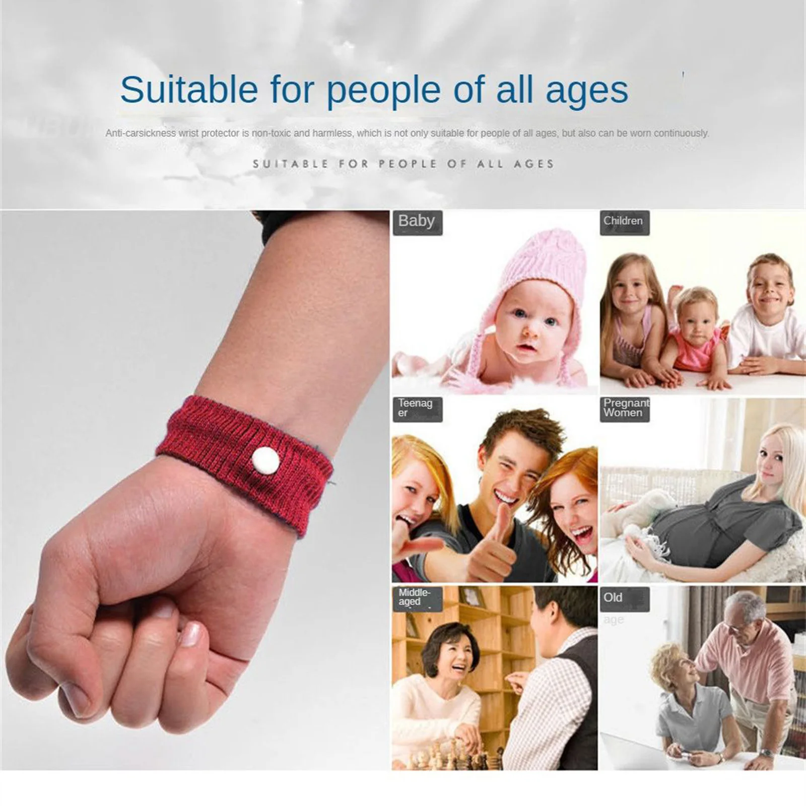 2/4/6PCS Plane Car Sickness Wristbands Natural Nausea Relief Dizziness Wristbands Be Used Continuously And Repeatedly