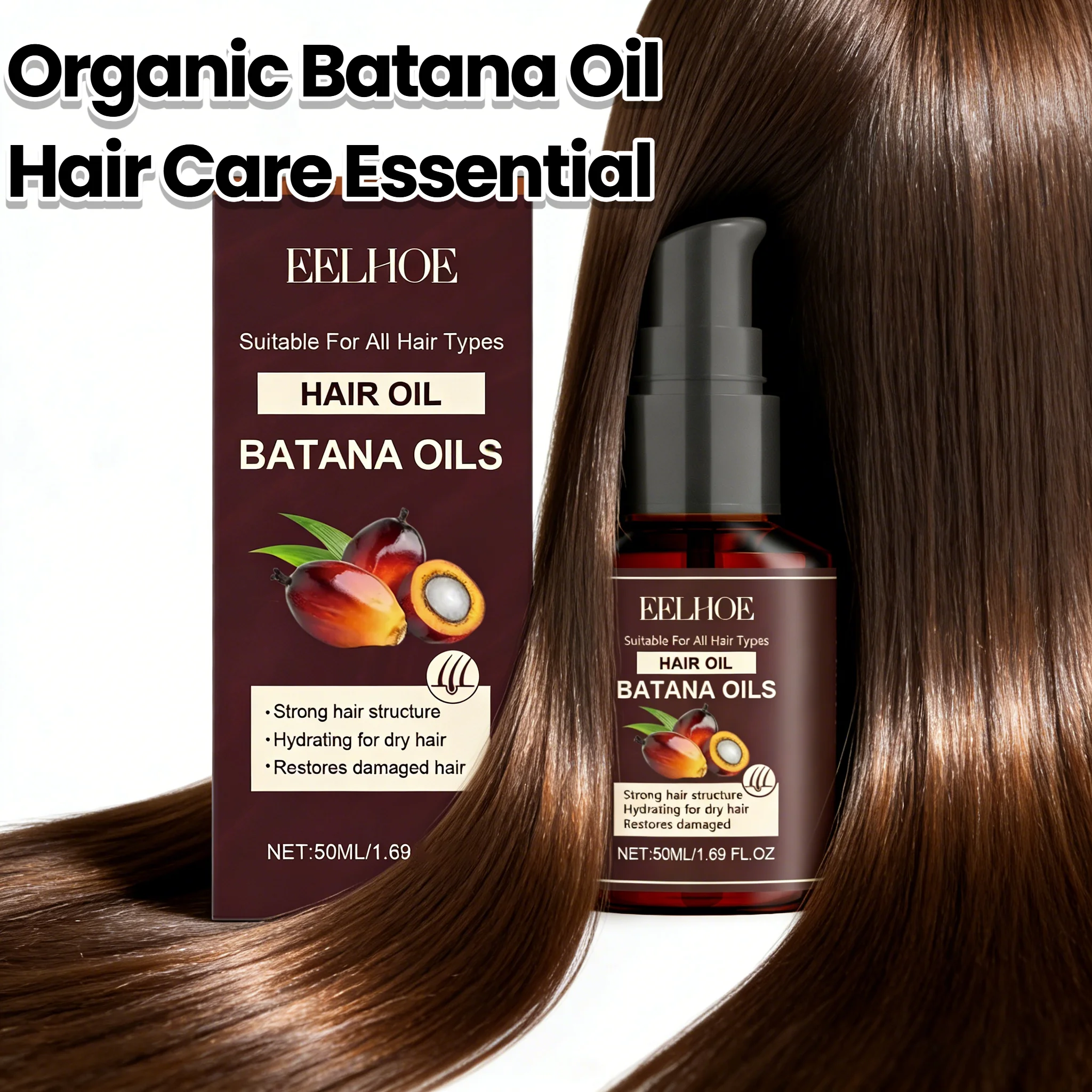 

Органическое масло для ухода за волосами Batana, питательное средство для укрепления кожи головы, восстановление корней волос, разглаживание поврежденных сухих волос, блеск для волос, незаменимый