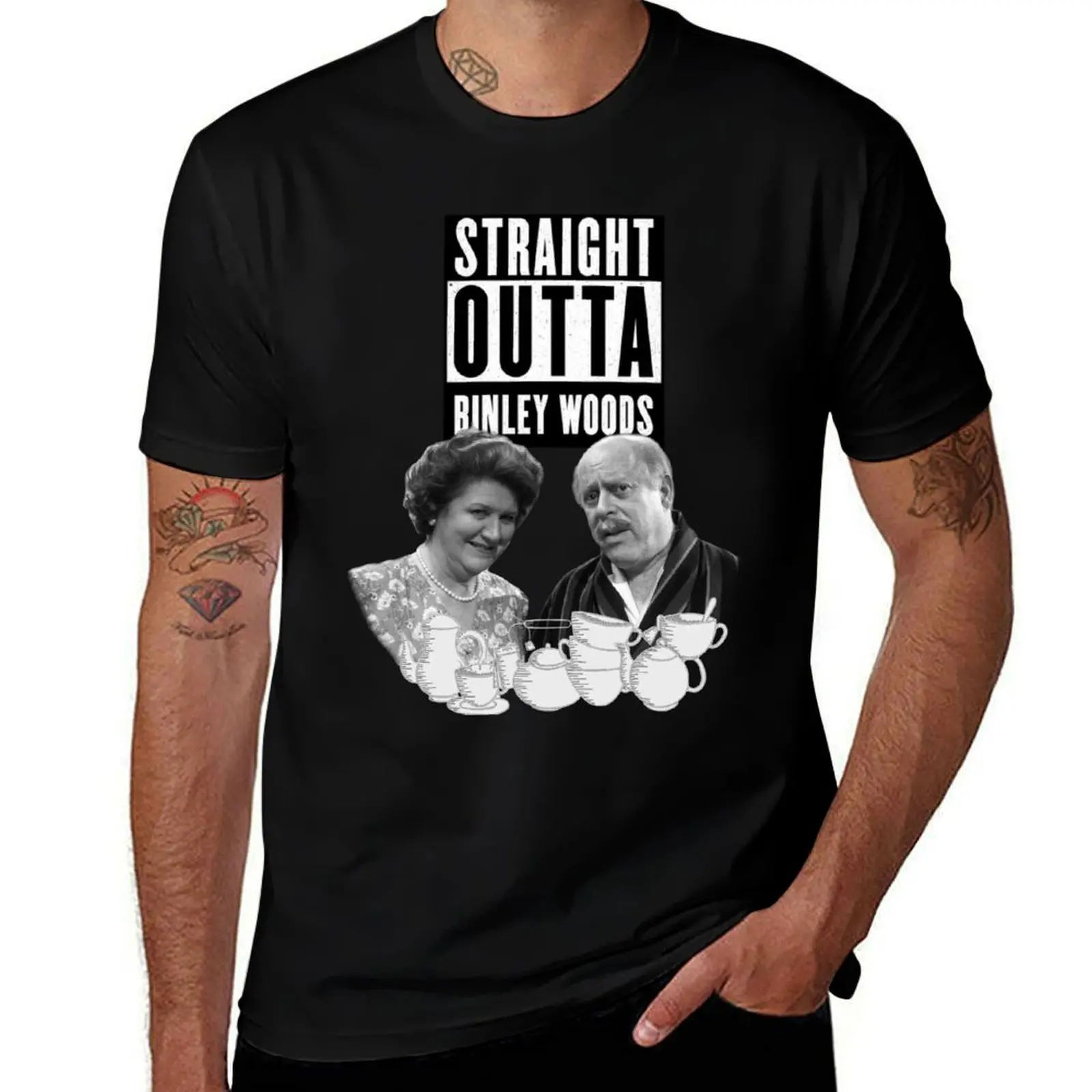 Straight Outta Keeping Up Appearances T-Shirt Simple Line Art Print Tee