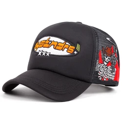 2024 Fashion Letter Embroidered Cap Men Adjustable Three Star Skeleton Gunner Hip Hop Baseball Cap For Unisex Outdoor Sun Hat