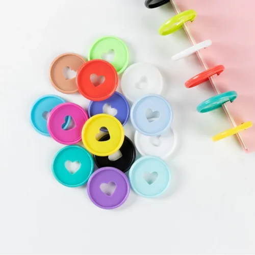 Imagen 2 del producto 120 Uds. Discos con agujeros de seta de plástico de hojas sueltas para cuaderno de 35MM, anillos de plástico, discos encuadernados, anillo de botón, suministros de oficina