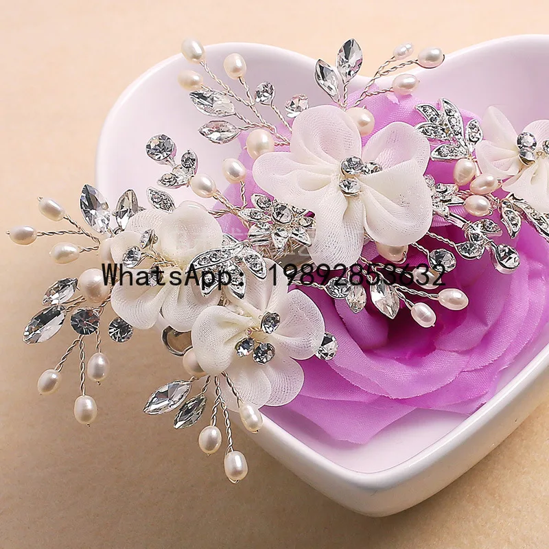 FS bridal headgear hairpin fashion wedding jewelry high-end handmade hairpin women's head flower hair accessories