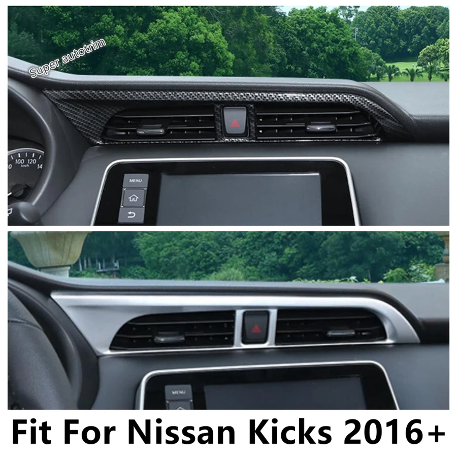 

Central Control Middle AC Air Conditioning Vent Outlet Panel Cover Trim For Nissan Kicks 2016 - 2024 Carbon Fiber Accessories