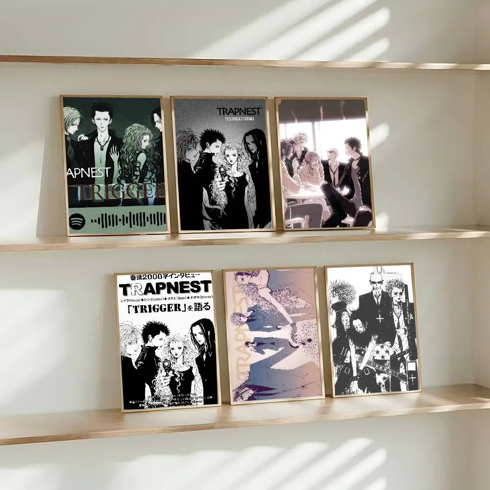 Trapnest Trigger Anime Band Anime-Poster, selbstklebende Whitepaper-Drucke, Poster, Kunstwerke, Kawaii-Raumdekoration