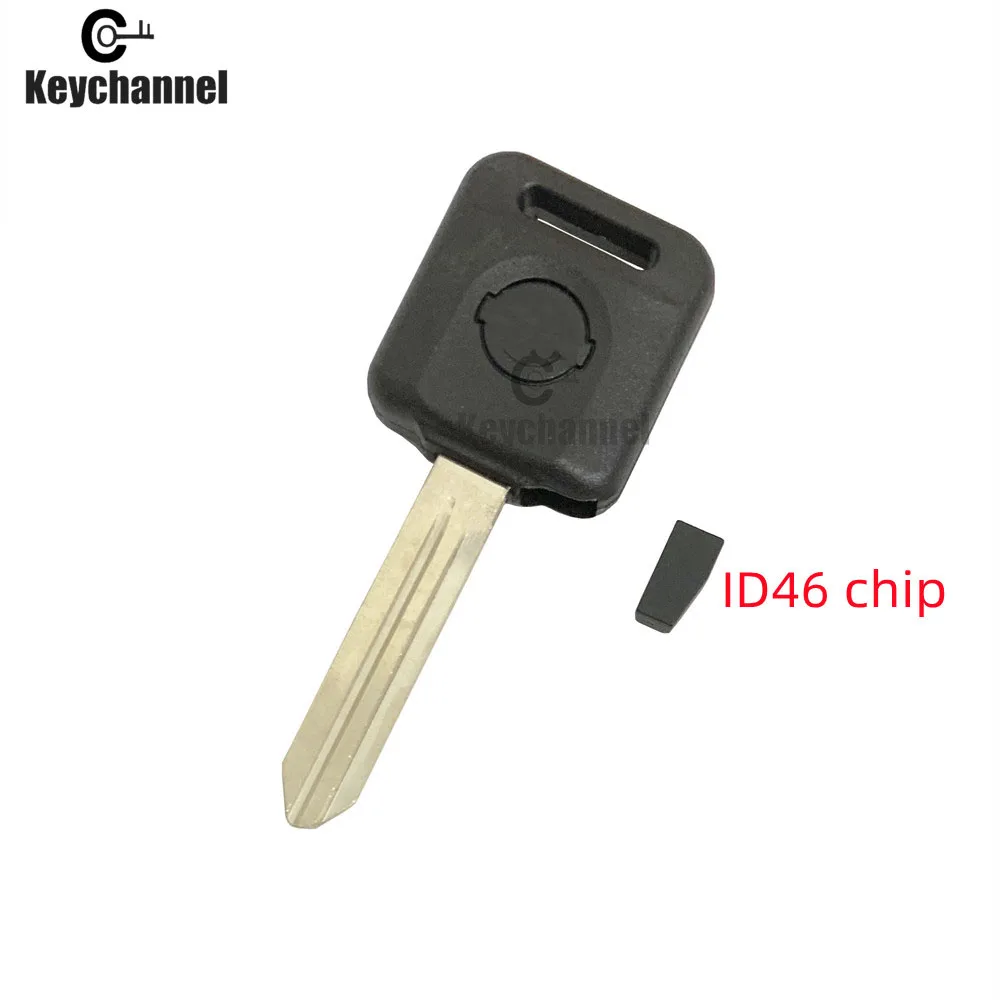 Keychannel Car Key Shell Transponder Key Case With Uncut NSN14 Key Blade ID46 4D60 Chip for Nissan Tiida Sentra Juke Altima