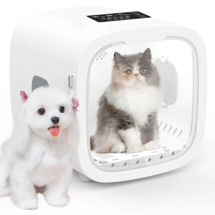 

52L Automatic Pet Dryer Box Pet Grooming Dryer Cat Hair Drying Box Light 5 Modes Adjustable Speed and Temperature Timer Low Noi