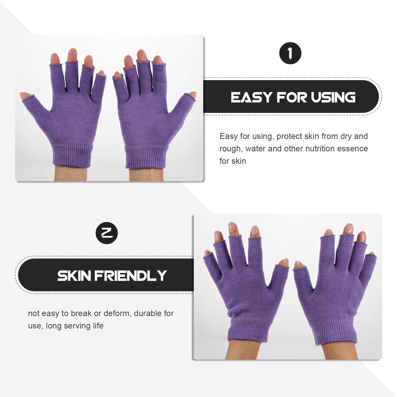 

1Pair Women Gel Gloves Moisturizing Hand Care Durable Protective Gloves for Dry Rough Cracked Skin Repair