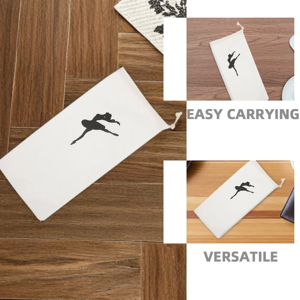 5Pcs Ballet Shoe Bags Canvas Drawstring Lightweight Portable Ballet Shoe Pouches Dance Equipment Storage Organizer for Travel