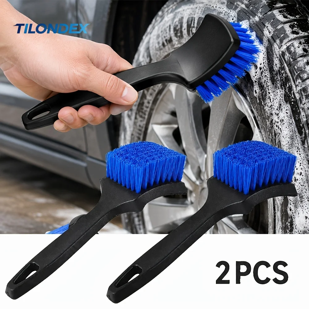 TILONDEX Car Tire Cleaning Brushes, Stiff Bristle Brushes, Powerful Stain Removal Brushes, Long Handle Floor Cleaning Brushes