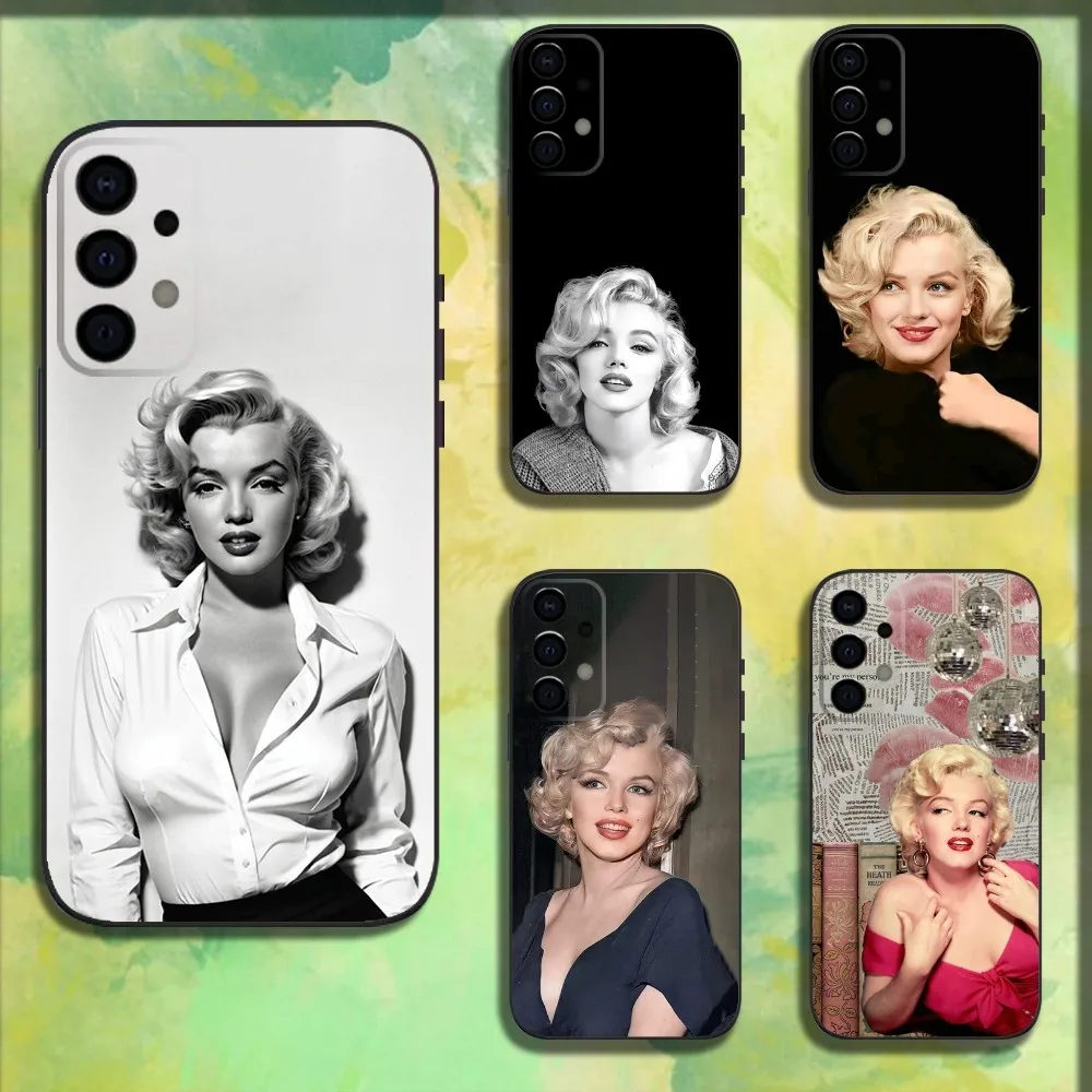 M-Marilyn Model M-Monroe Phone Case For Samsung Galaxy A13,A21s,A22,A31,A32,A52,A53,A71,A80,A91 Soft Black Cover