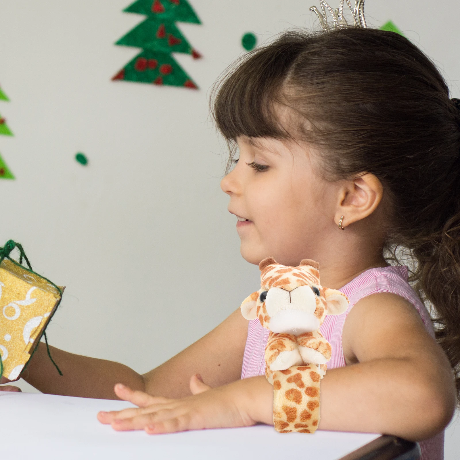 Giraffen-Armband, Slap-Armbänder für Kinder, Kuscheltiere, Schnappmanschette, PP-Baumwollbänder, Kinderbabys