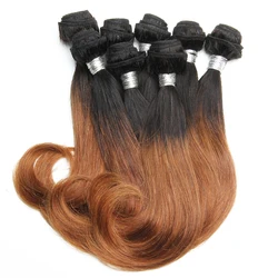 Brazilian Curly Hair Bundles for Women Ombre Curly Human Hair Bundles 8 Bundles Bob Hair Extensions Colored Human Hair Products
