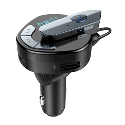 Car FM Transmitter Bluetooth MP3 Player With Headset Support TF Card USB Charger