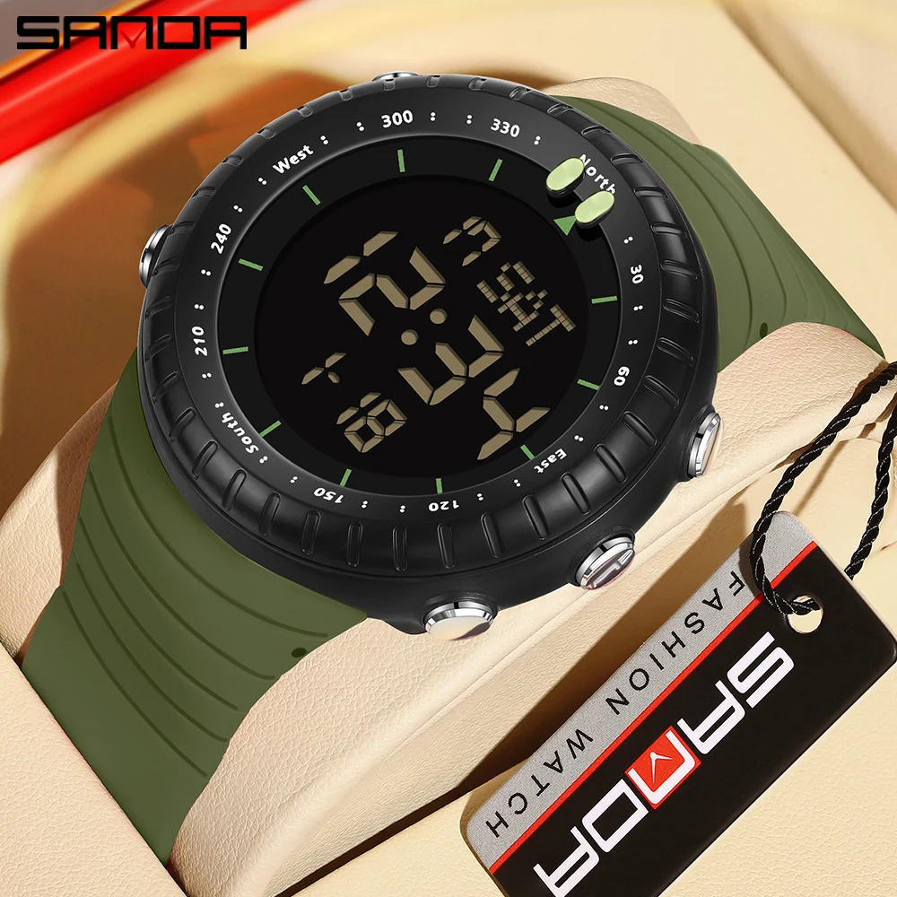 Fashion Sanda Top Brand 6184 Military Sports For Man 50m Waterproof Digital Watches Luxury Outdoor Men\'s Original Wrist Watches